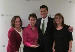 Three females and one male smiling. Compass Memorial Healthcare has been named a 2013 Guardian of Excellence Award winner by Press Ganey Associates, Inc. The Guardian of Excellence Award recognizes top-performing facilities that consistently achieved the 95th percentile of performance in patient satisfaction.